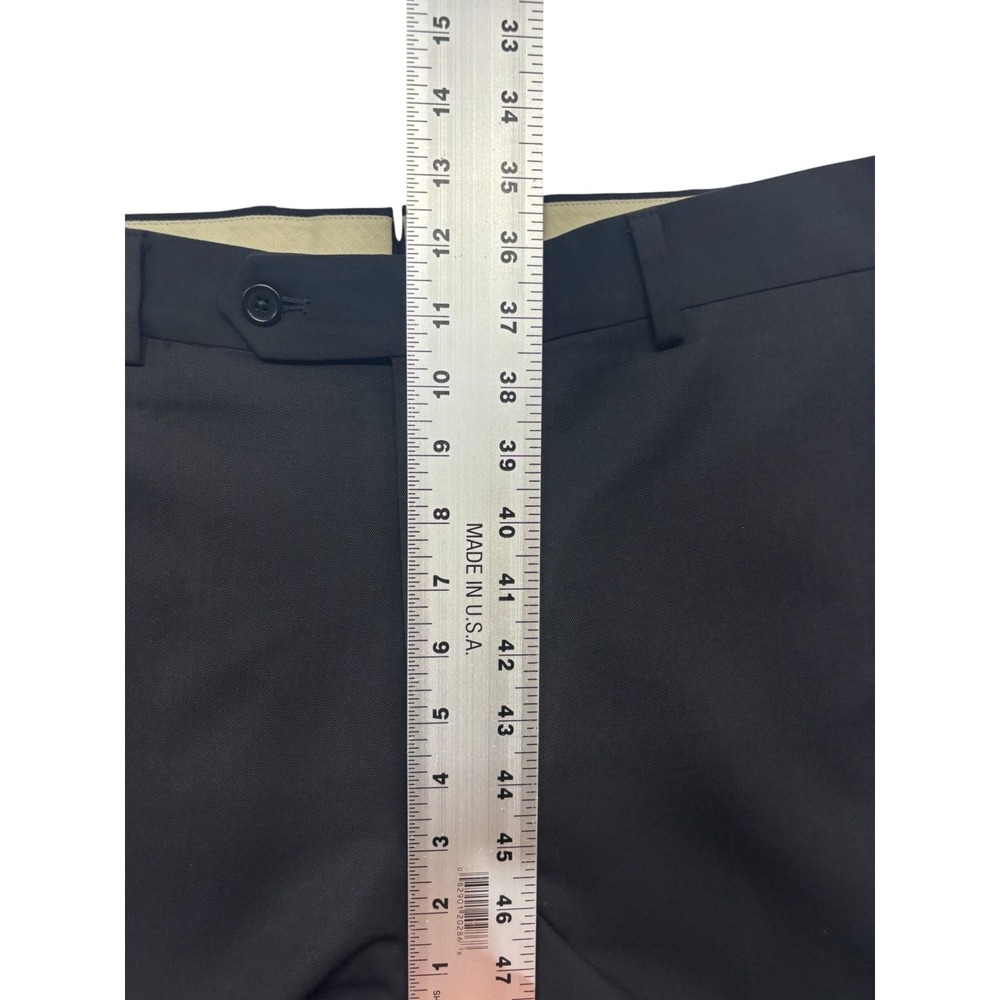 Cremieux 36x30 Black Pants Trousers 3D Wool Italy Italian Fabric Flat Front - Picture 3 of 9